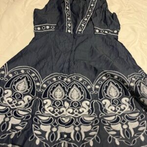 Embroidered denim dress
